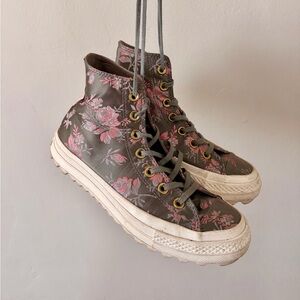 Converse All Star Floral Jacquard High-Top Lug-Sole Sneakers